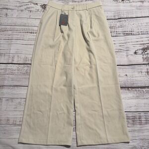 NWT FUNYYZO Dress Pants Cream Color Zip & Button Close Women's Size XL